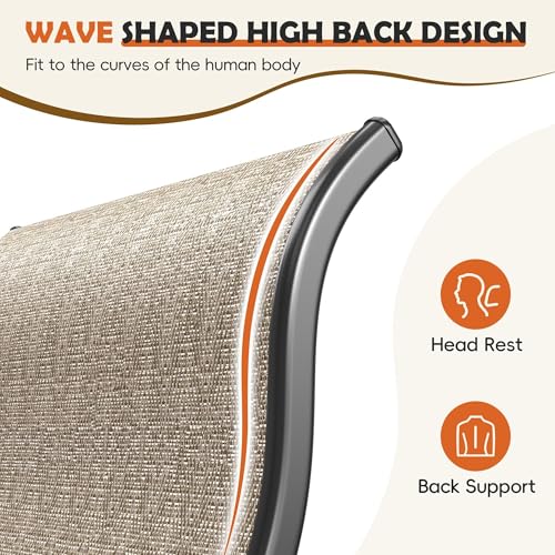 Image of UDPATIO Patio Dining Chairs Set of 6, High Back Wide Seat Outdoor Furniture Chairs with All Weather Breathable Textilene, for Garden Lawn, Brown