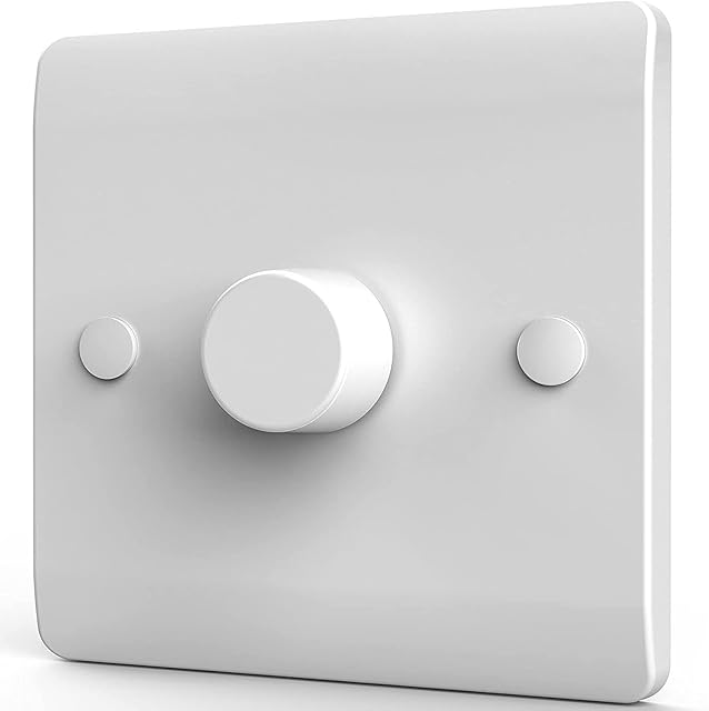 LED Dimmer Switch for Dimmable LED/Halogen/Incandescent Lights Trailing Edge Dimmer Switches Rotary Push On/Off, 1 Gang, 1Way/2 Way, 3-100 Watts