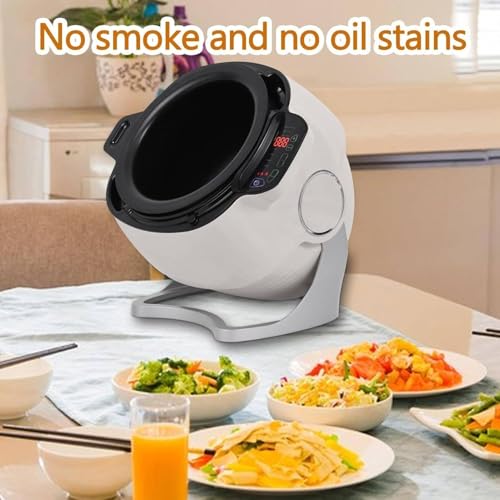 Image of Automatic Stir Fry Machine | 6L 360 Rotating Wok with Adjustable Speed | Multi-Function Cooking Robot for Frying, Stewing, Sauteing & Home Meal Prep