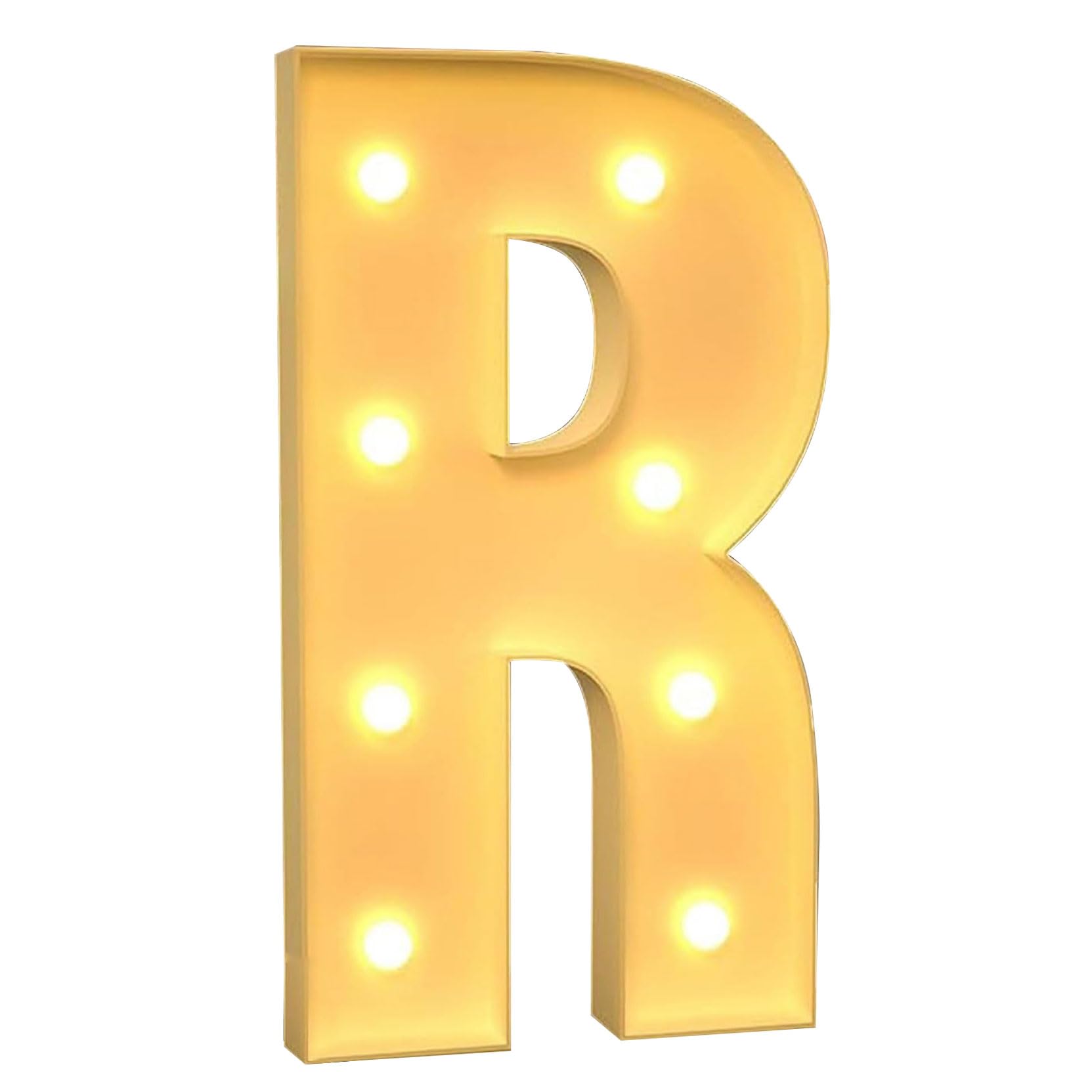 Lettera R decorativa con luce a LED, 100 cm, grande, con luci a mosaico, per compleanni, matrimoni, feste, San Valentino