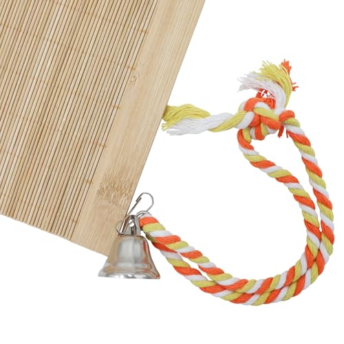 Image of Oooct Natural Bamboo Parrot Swing Toy, Bird Perch Stand Mat, Hammock, Cage Accessories, Small Animals Climbing Toys for Parakeets Cockatiels Hamsters Rats - 35 12 Inch