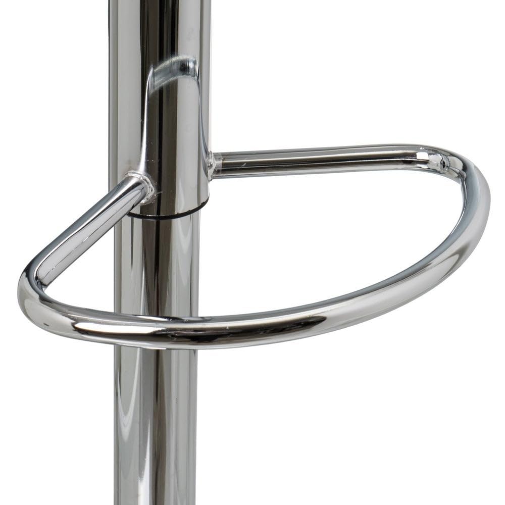 LOLAhome - Set de 2 Taburetes de Cocina Giratorios en 360°, Juego de Sillas de Bar Regulables en Altura de 73 a 83 cm, Estructura Metal y Reposapiés, Blancos