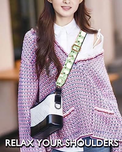Image of Wide Purse Strap Replacement Crossbody Handbag Shoulder Strap Adjustable Bag Straps Replacement (Cute Frogs)