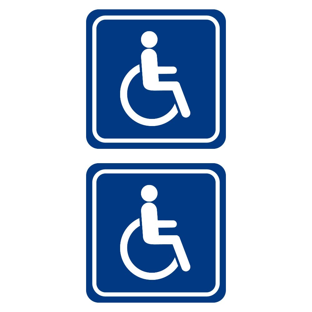 Disabled Labels Pack of 2 for Car, Van, Truck, Disabled Sign, Square, Sticker for Indoor or Outdoor Use.