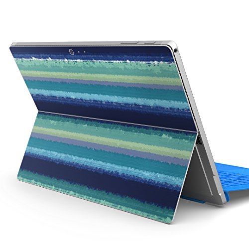 igsticker Surface pro7 (2019) pro6 pro2017 pro4 専用 スキンシール サーフェス ノートブック ノートパソコン カバー ケース フィルム ステッカー アクセサリー 保護 012200 ボーダー 青 水色