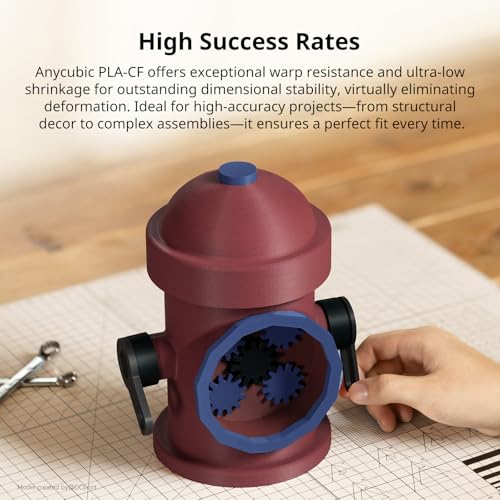 Image of ANYCUBIC Carbon Fiber PLA Filament 1.75mm, PLA-CF Enhanced Rigidity 3D Printer Filament, Matte Texture, 1KG Reusable Spool, Lava Grey