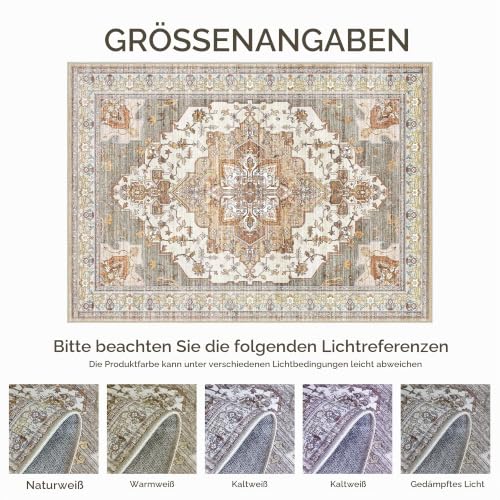 GENIMO Orientalisch Vintage Teppich Ziegelrot Waschbar 160x230 cm – Ansicht 5