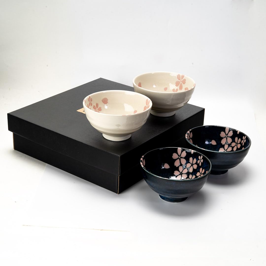 Amazon.com | Urban Tokyo Japanese Rice Bowl Set 4 Piece Hasui