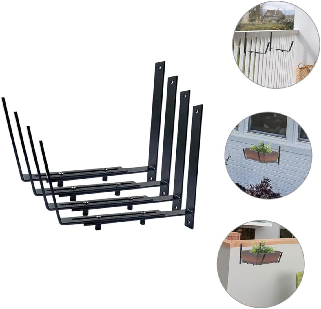 Sturdy Iron Flowerpot Stand Plant Supports for Outdoor/Indoor 4pcs Planter Boxes Brackets
