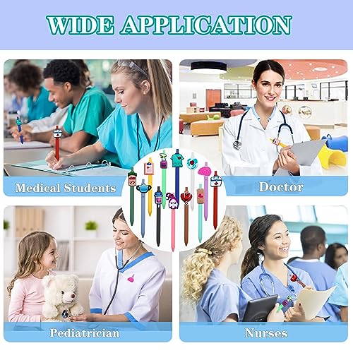 12 Pcs Nurse Pens Cute Nursing Student Essentials Pens, Include 10 replacement refills Writing Instruments for Nurses, Medical Assistants, Students, Workers Office Appreciation Gifts - Image 6