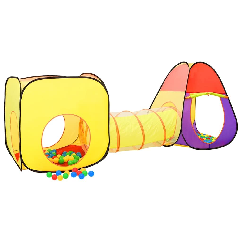 Mangloder Spielzelt für Kinder Mehrfarbig 255x80x100 cm mit Krabbeltunnel und Tragetasche für Indoor und Outdoor, stabiles Kinderzelt, ideal für Geburtstag, Party, Garten, Camping und Bewegungsspiel