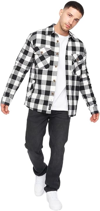 Crosshatch Mens Demaro Checked Lined Overshirt
