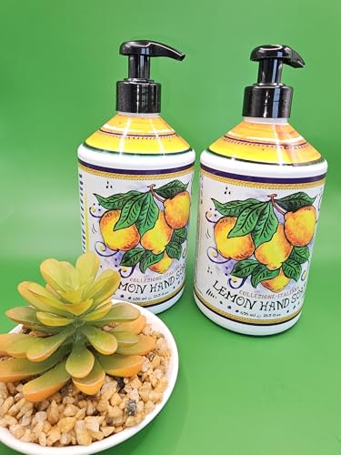 Generic Liquid Hand Soap, Italian Lemon, 21.5 Fl Oz Decorative Pump Bottle, Twin Pack, Made in USA