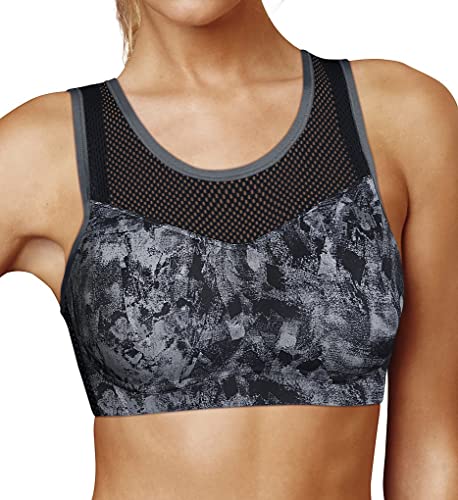 Maidenform Damen BH Sport-Wirefree High Impact Bra, Grau (Painterly Wash Grey Print), 75E (Herstellergröße: 34DD) Cover