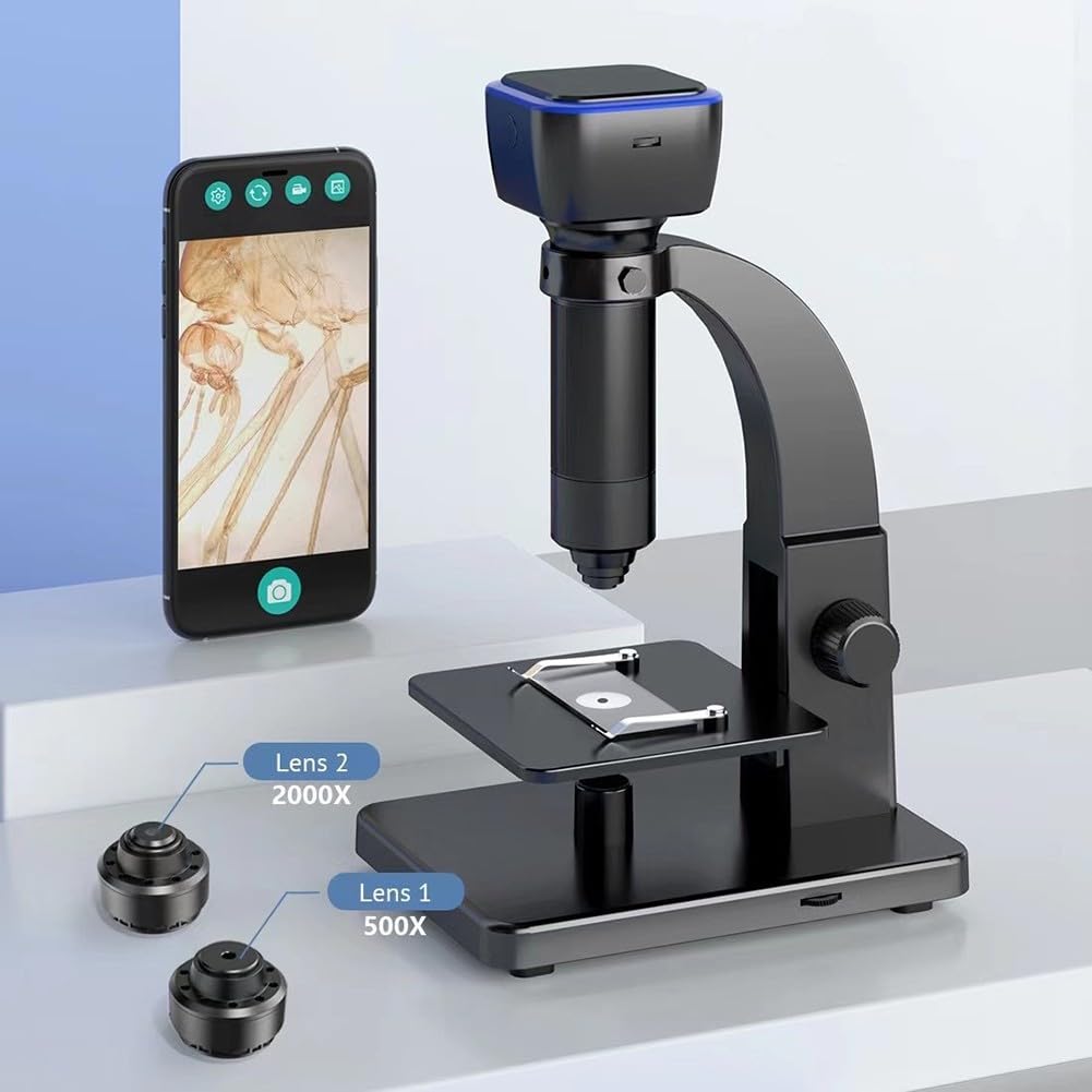 USB Mikroskop 2000X mit 5MP Sensor und Bildschirm