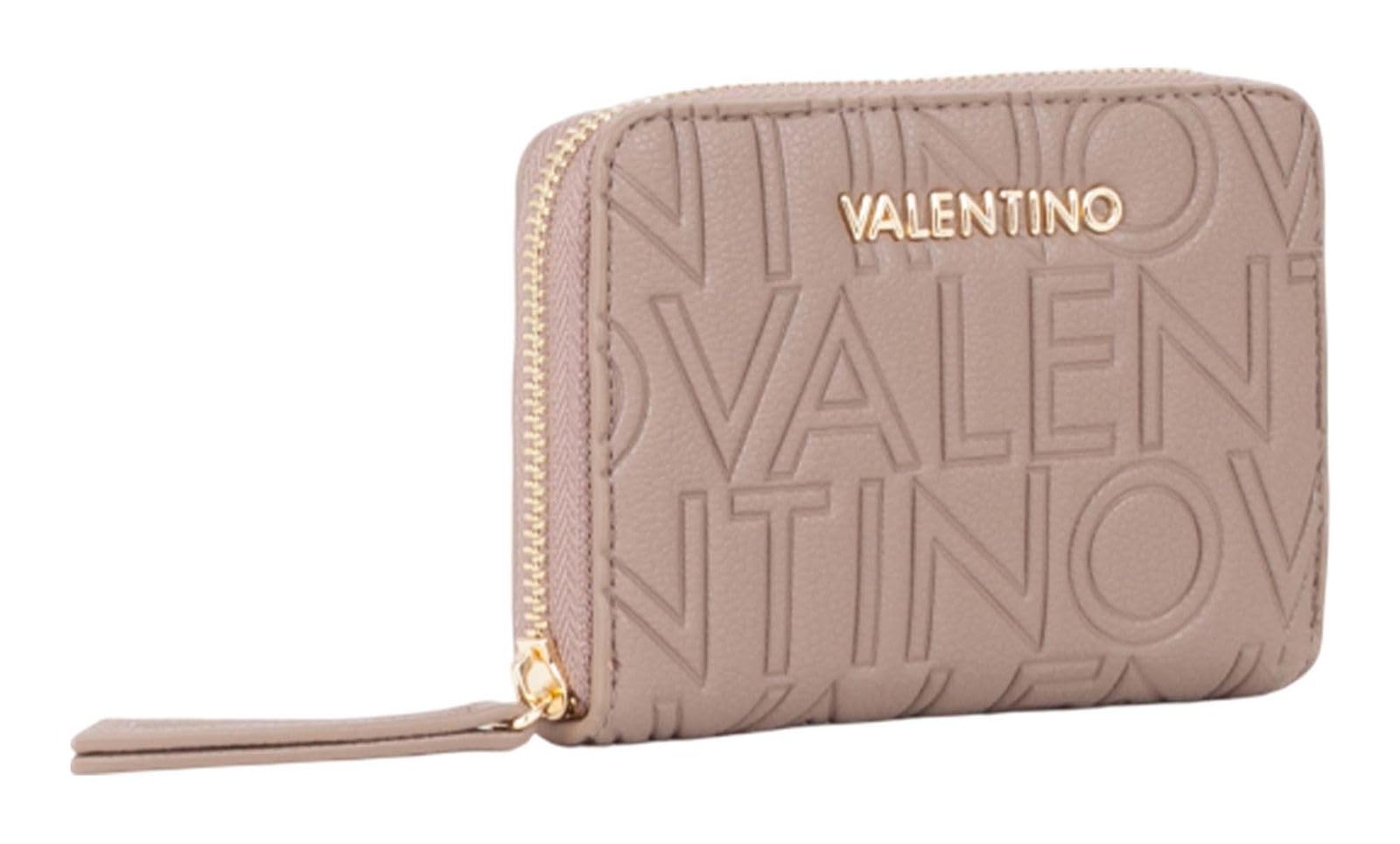Valentino portafoglio Pansy Zip Around Wallet Taupe grigio talpa