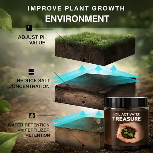 Image of Soil Activator for Plants, Organic Soil Enhancer Powder for Root Growth & Nutrient Absorption, Garden Soil Booster for Indoor & Outdoor Plants 100g