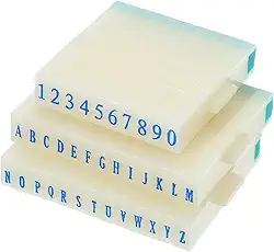 Carimbo numérico removível, plástico de 4 mm, 9 + 26 dígitos, fonte tamanho 6, numerais, 0-9, alfabeto A-Z, conjunto de combinação para cartão de etiqueta, scrapbook, artesanato, ensino