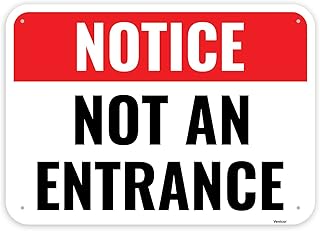1PC Not An Entrance Sign, 14 x 10 Inches - Aluminum - No Entry Do Not Enter Use Other Door Sign