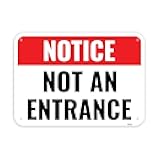 1PC Not An Entrance Sign, 14 x 10 Inches - Aluminum - No Entry Do Not Enter Use Other Door Sign