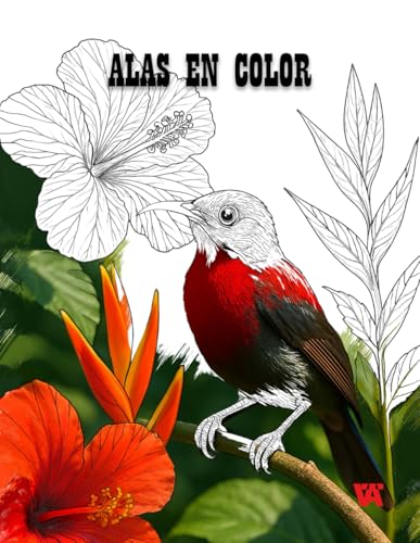 Alas en Color: Libro para Colorear Aves: Explora 50 ilustraciones unicas de aves con paginas negras entre cada una para una expe