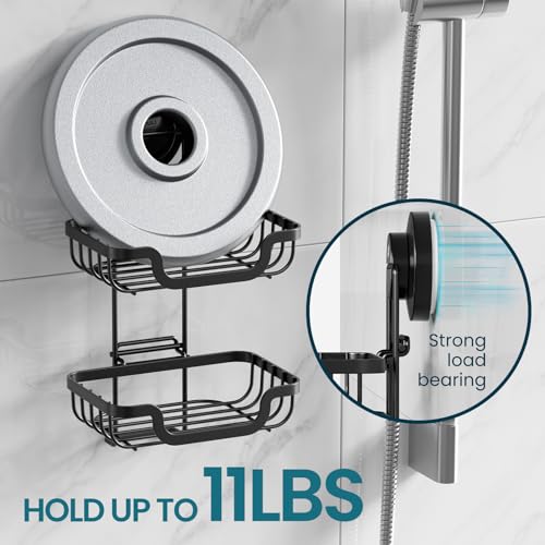 Image of TAILI Soap Dish, Bar Soap Holder Suction Cup, Stainless Steel, 2 Layer