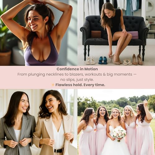 Double Sided Fashion Tape – 55 Strips Clothing & Body Tape for Dresses, Lingerie, Hem & Fabric – Strong Adhesive, Waterproof & Transparent, Gentle on Skin, All Skin Tones2