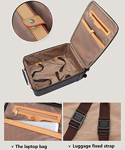 THE CLOWNFISH Luxury 22 Inch Unisex Synthetic Softsided Spinner Travel Suitcase Business Luggage Briefcase and Laptop Roller Case - 801(Black) - Image 6