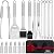 Anpro Grilling Accessories BBQ Tools Set, 15 PCS Stainless Steel Grill Kit with Case, Great Barbecue Utensil Tool for Men, Women, Dad