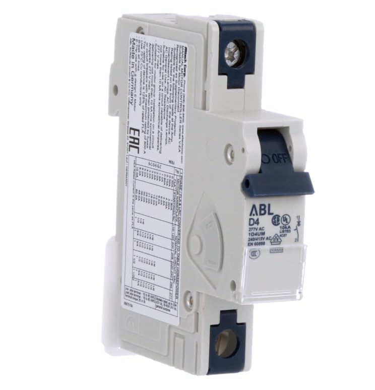 1D4UM, Circuit Breaker; Thermal Magnetic; Handle; 4A; 1 P; D Trip; V-EA Series