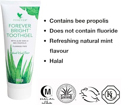 Forever Living Products Forever Bright Toothgel, 130g, Fluoride-Free with Aloe Vera (Bundle of 4)