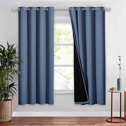 NICETOWN Room Warming Full Shade Curtain Panel, Energy Smart & Noise Blocking Out Blackout Drape for Apartment Window, Thermal Insulated Guest Room Li