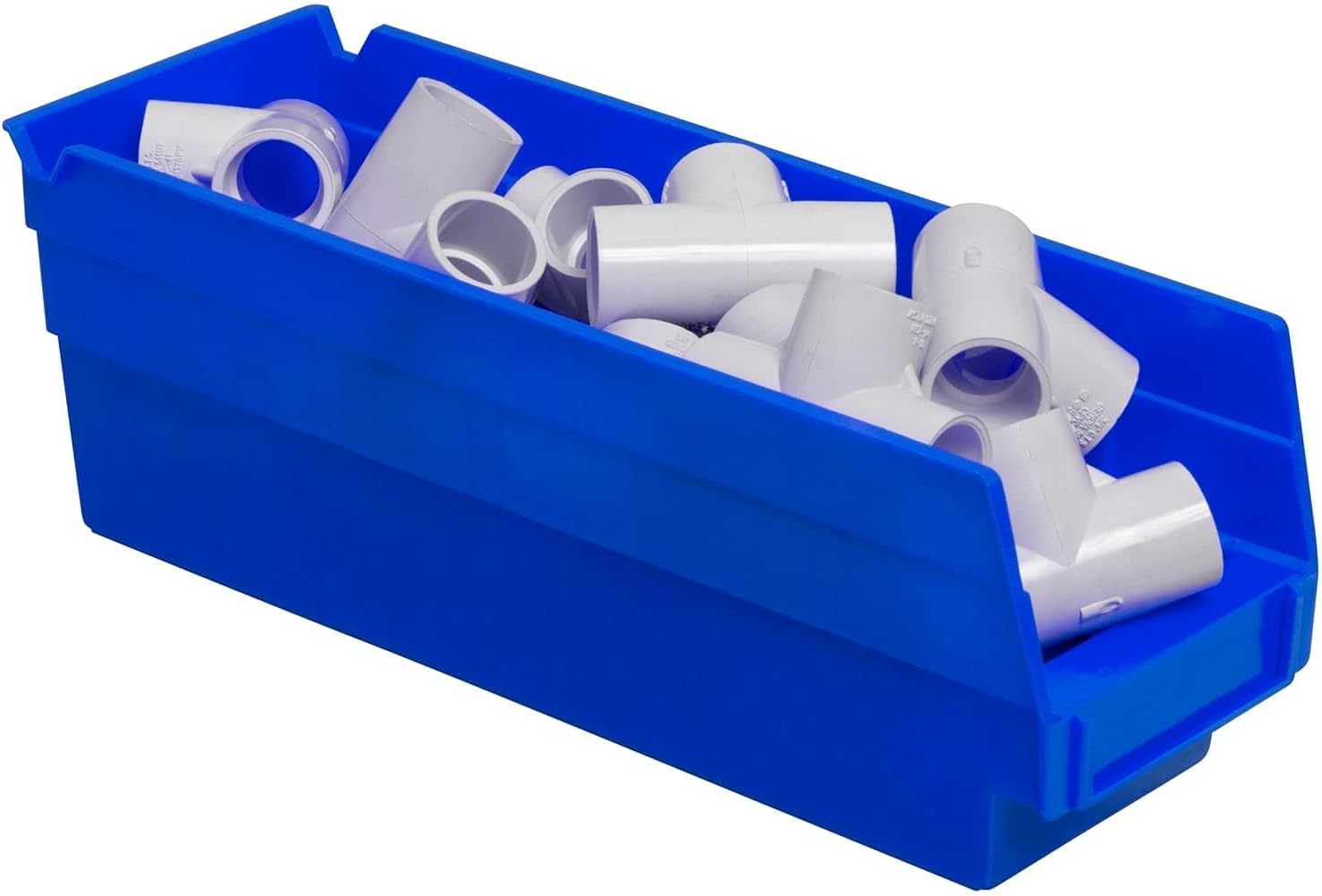 Akro-Mils 30120 Plastic Shelf Bins, Heavy Duty Storage Bins for Garage, Closet, and Drawer Organization, 12-Inch x 4-Inch x 4-Inch, Blue, 24-Pack - Image 9