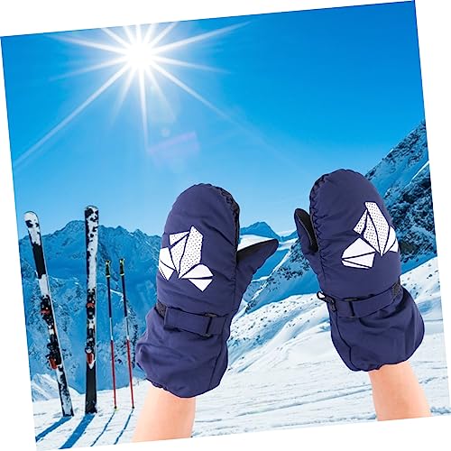 USHOBE 1 Par De Luvas De Esqui Infantis Luvas De Esqui Luvas De Inverno Snowboard Equipamentos Ao Ar