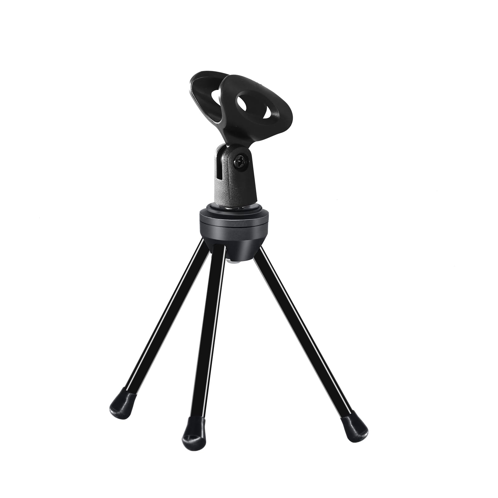 SUUNTOKDesk Microphone Stand with Mic Clip Holder, Foldable Tripod with Non-slip Feet Adjustable Desktop Mic Stand, Ideal for Podcast, Online Chat, meetings with dynamic mics Like SM58 57 PGA48 etc.