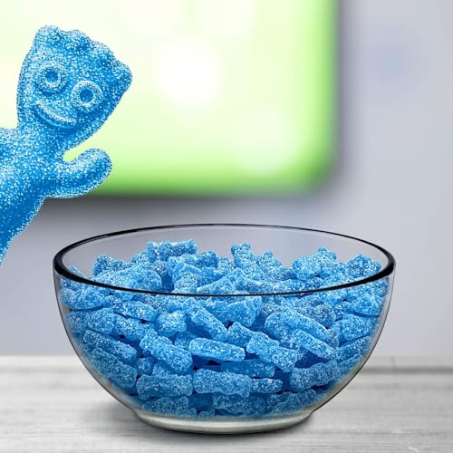 Image of Blue Raspberry Sour Gummies - Bulk 5 LB Bag, Kid-Shaped Chewy Candy for Parties, Buffets, Halloween & Snacking