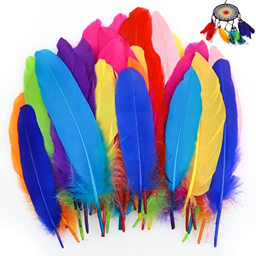100 piume nere per fai da te, 12,7 – 17,8 cm, per decorazioni di nozze, cappelli, artigianato, acchiappasogni, accessori, decorazione costume di Halloween