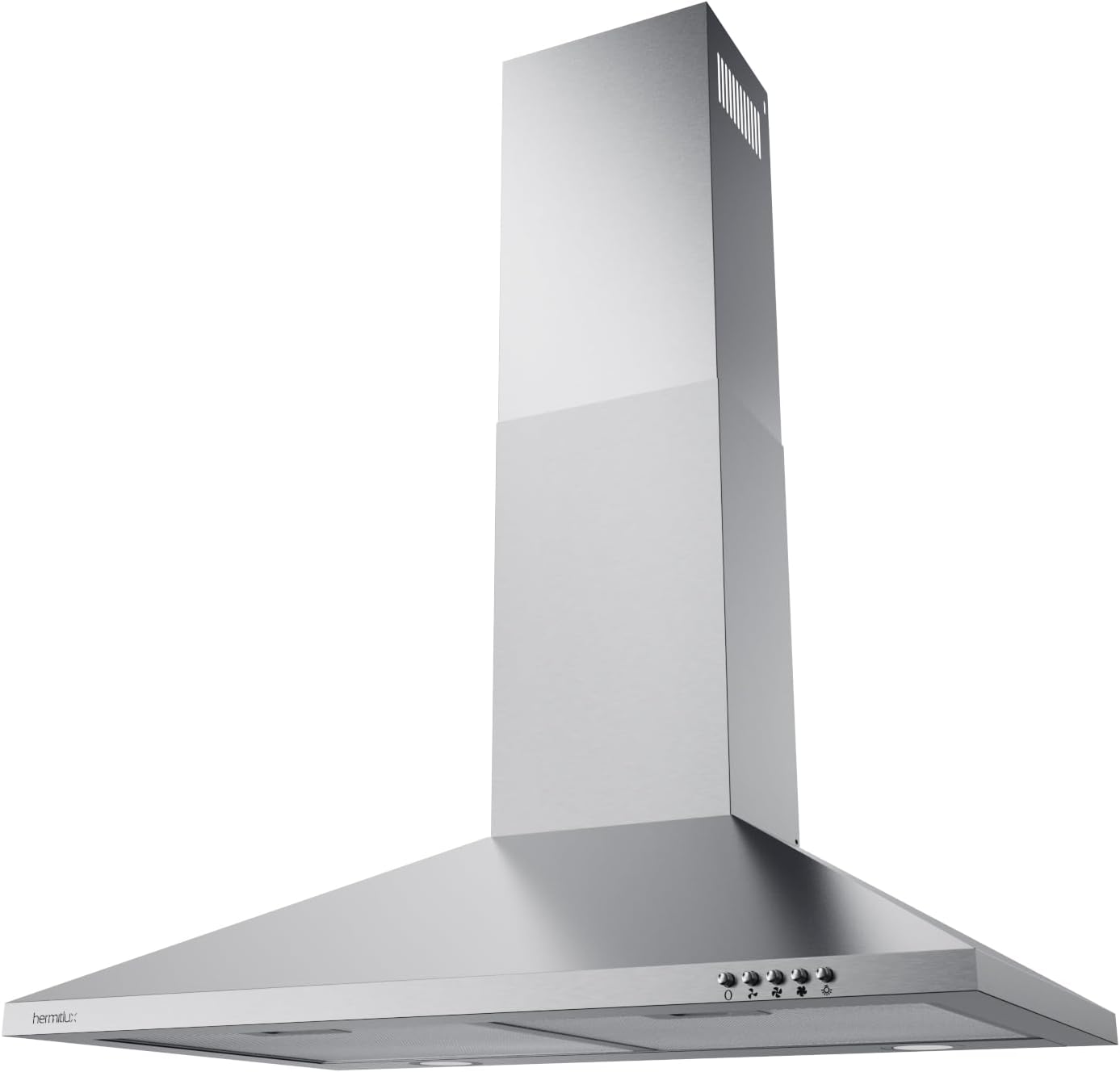 Hermitlux Range Hood 30 inch Stainless Steel, Wall Mount Vent Hood for Kitchen with Charcoal Filter, Ducted/Ductless Convertible Stainless Steel-Modern Design