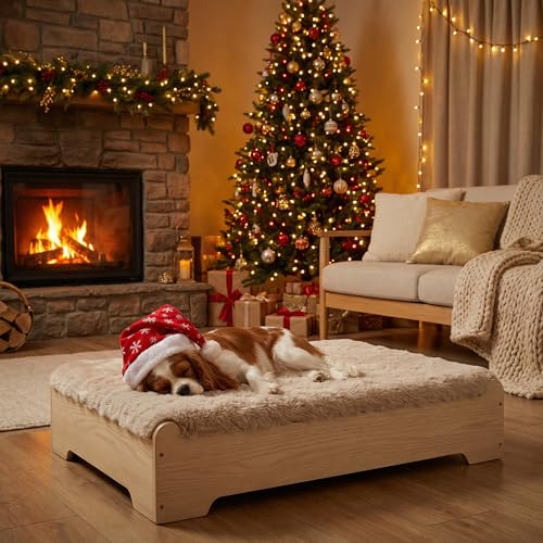 GLOSSGODS Wooden Elevated Dog Bed