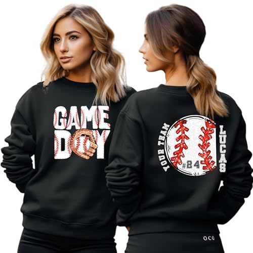 Personalized Baseball Game Day Shirt, Baseball Gameday Unisex Sweatshirt, Custom Baseball Shirts, Gift for Baseball Lover, Game Day Sweater