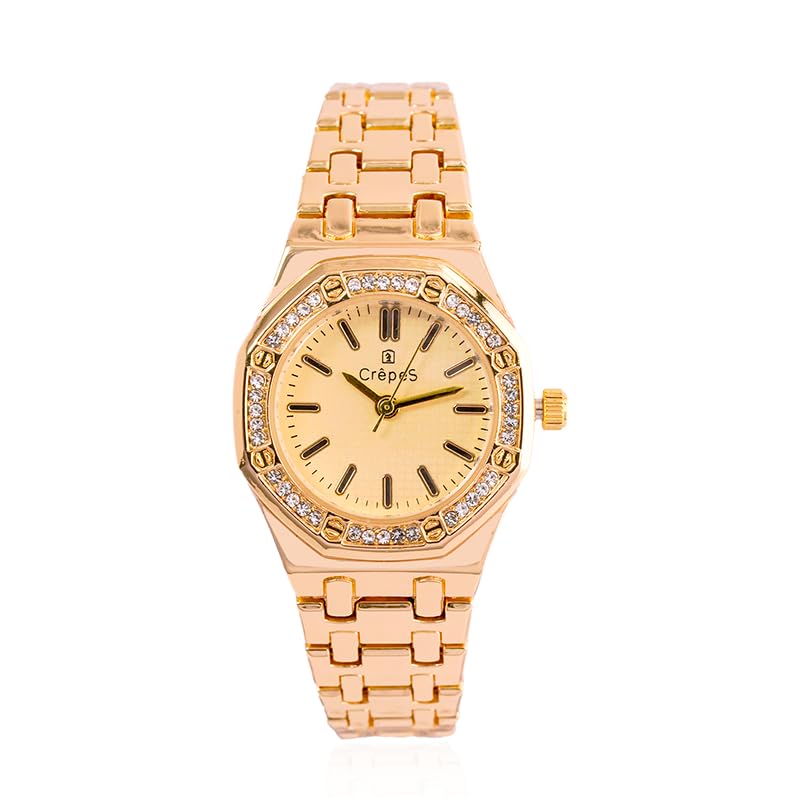 CrepeS Octa Stone Metal Strap Watch for Women Latest Formal Watch Classy Look (B0D1KCZVTR) Amazon Price History, Amazon Price Tracker