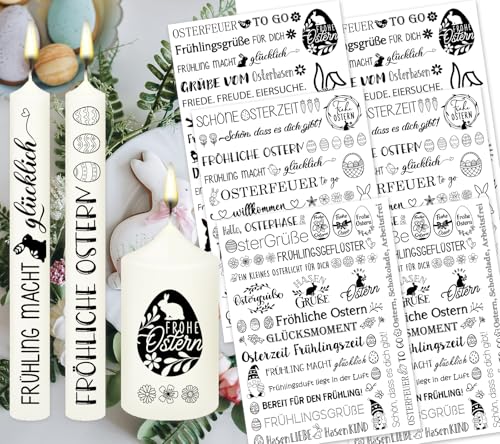 Farbeele 6 tatuajes para velas, impresión de transferencia de agua, 19 x 14 cm, lámina deslizante para velas, pegatinas para velas, decoración de velas para Pascua, cumpleaños y proyectos de