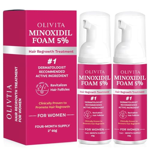5% Minoxidil Foam for Women Hair Growth: Extra Strength Hair Regrowth Treatment - Hair Loss Solution - Revitalize Hair Follicles & Regrow Thicker Fuller Hair