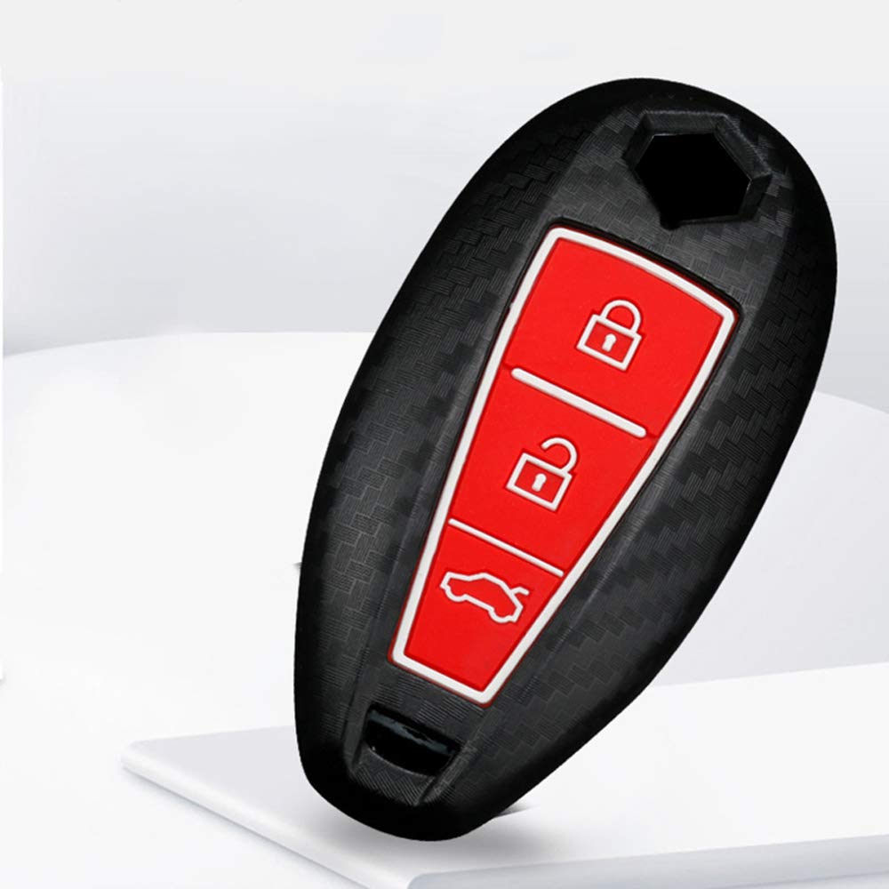 Cover In Silicone Per Chiave Auto Suzuki (Swift, Vitara, SX4) – Modelli 2015-2017, Protezione Antigraffio, Nero
