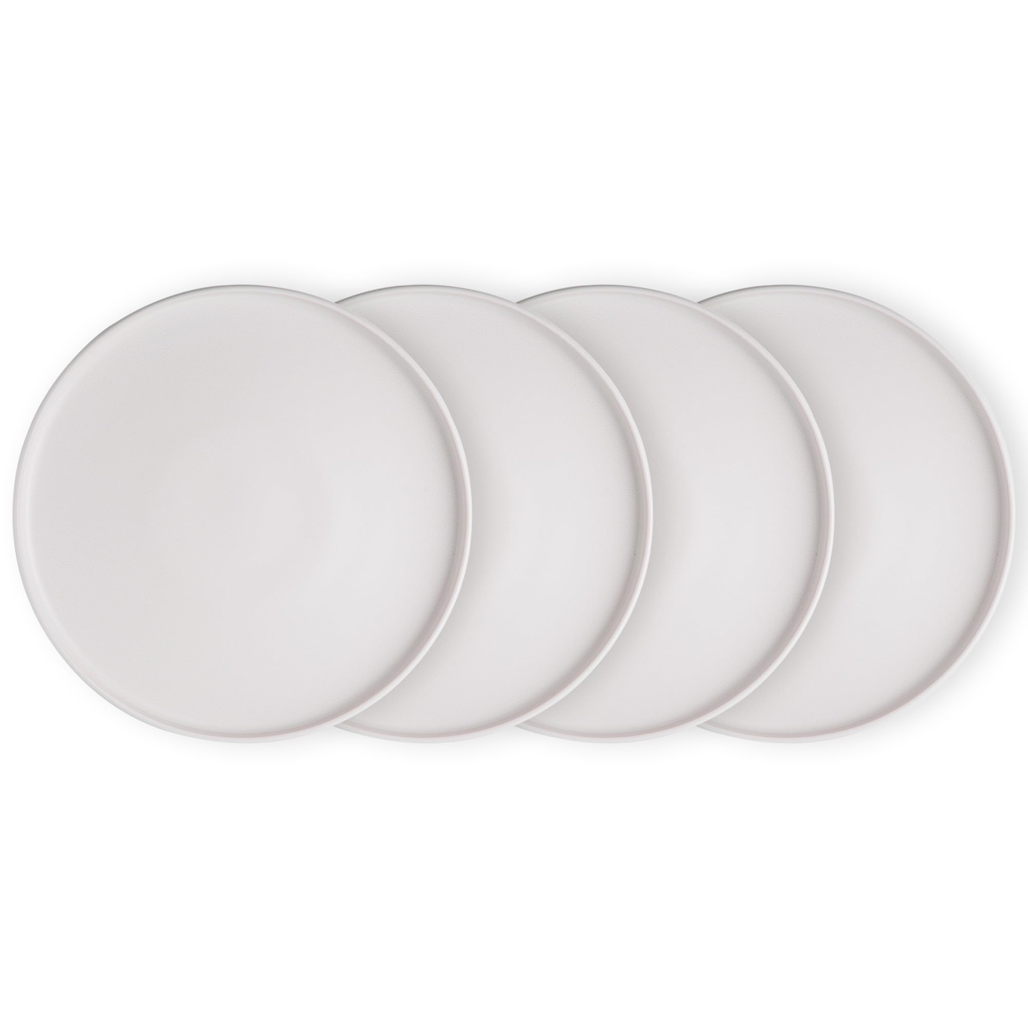 AmorArc Ceramic Dinner Salad Plates Set of 4, 8.0 Inch Reactive Matte Glaze Dish Set, Dessert, Salad, Appetizer, Small Dinner Plate, Microwave, Dishwasher Safe,Scratch Resistant,Matte White