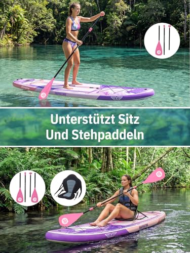 Niphean (Extra Groß) Stand Up Paddling Board, SUP für 2+1 Personen/Familien, SUP Board mit (Anfängergeeignet) StabilTrac Finne, Wasserdichte Handyhülle, Stand Up Paddle Board for Adults, Geschenkideen