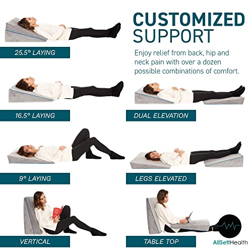 Memory Foam Bed Wedge pillow for sleeping – 3 In 1 Support - Adjustable to 4.5, 7.5 & 12 Inches – Combination Zipper Technology | Acid Reflux, Anti Snore, Machine Washable - Image 5