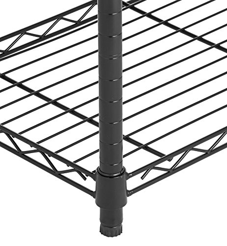 AmazonBasics 4-Shelf Shelving Storage Unit on 3'' Wheel Casters, Metal Organizer Wire Rack, Black (36L x 14W x 57.75H)