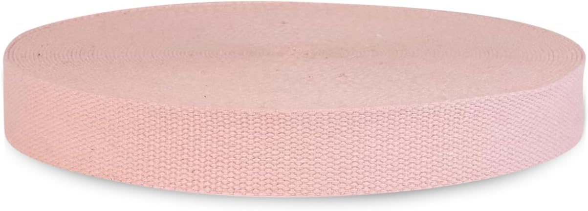 Heavy Cotton Webbing 1 1/2 Inch - Straps for Arts and Crafts - 5, 10, 25, or 50 Yards, Over 10 Colors - MATADOR USEFUL GOODS (Baby Pink, 25 Yards)