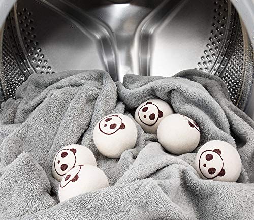 image for Wool Dryer Balls - Cute Panda - Reusable Premium Quality Organic Eco P